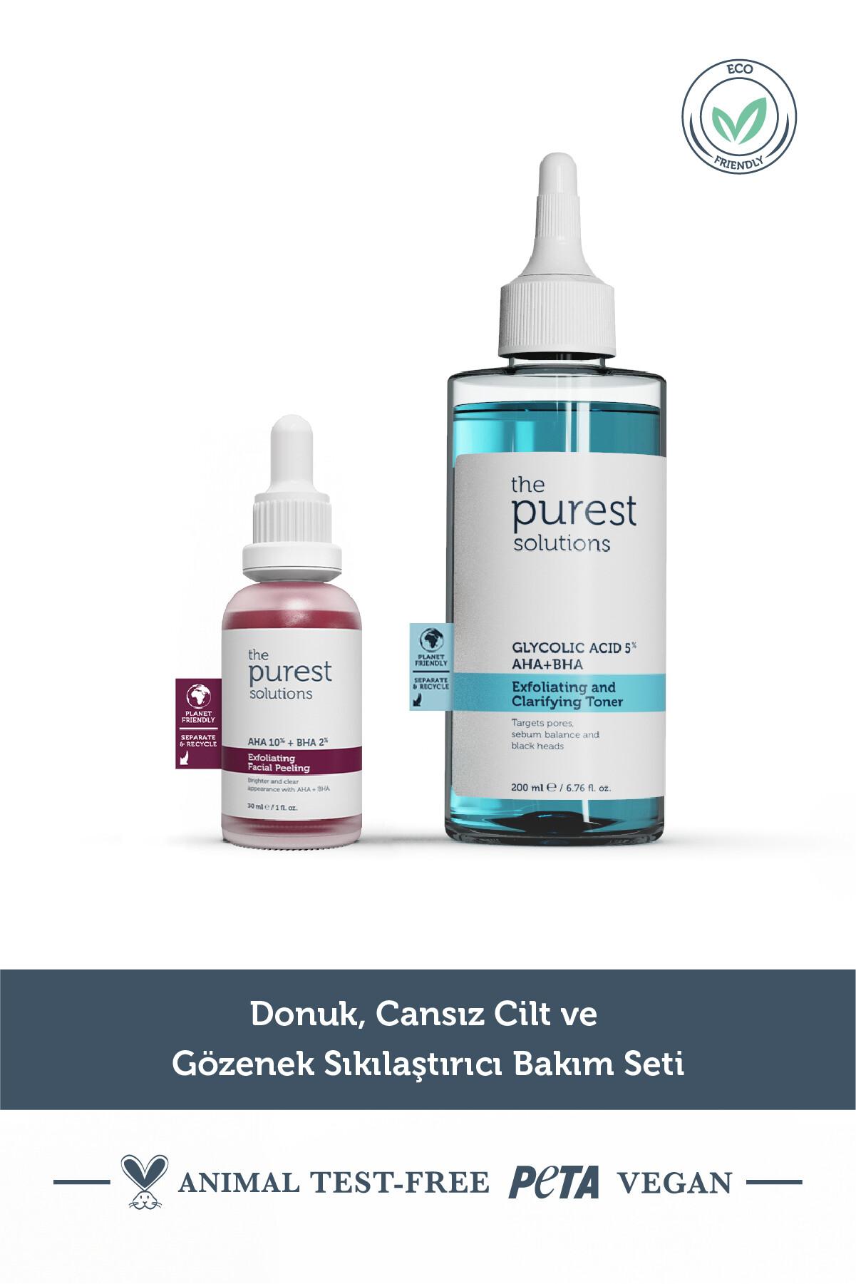  The Purest Solutions Siyah Nokta Önleme ve Gözenek Sıkılaştırmaya Yardımcı Bakım Seti 200 ml + 30 ml