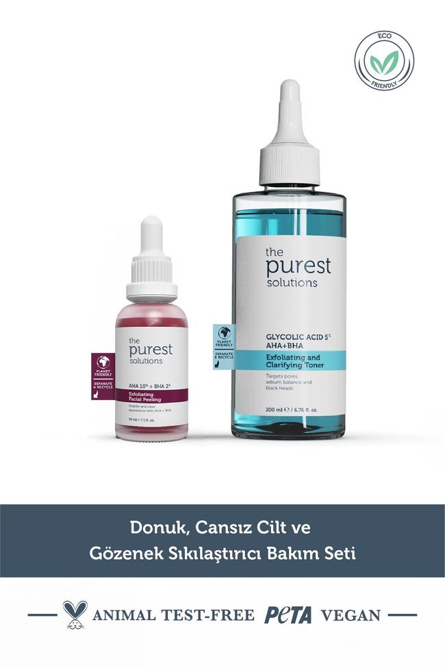  The Purest Solutions Siyah Nokta Önleme ve Gözenek Sıkılaştırmaya Yardımcı Bakım Seti 200 ml + 30 ml