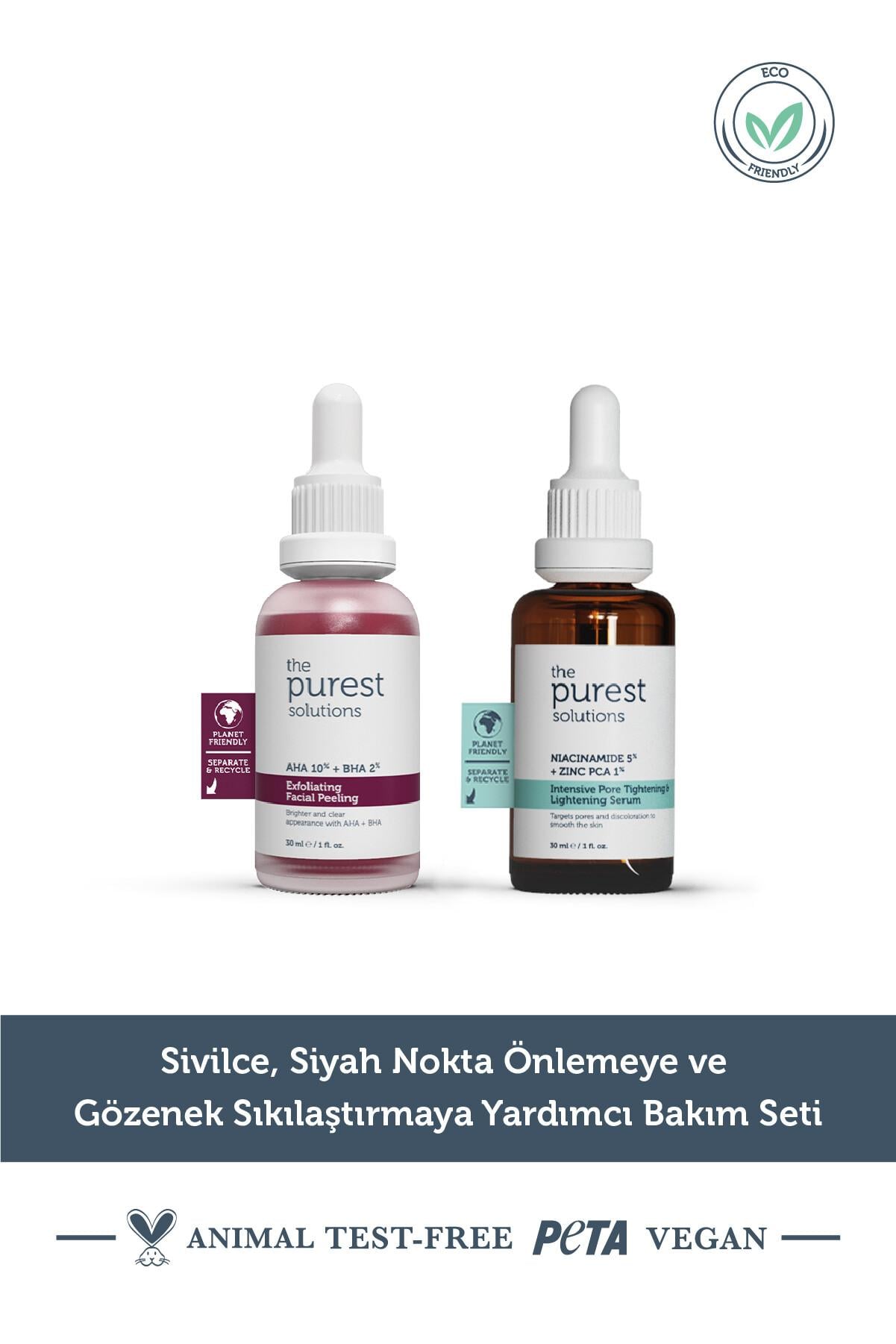  The Purest Solutions Sivilce Siyah Nokta Önlemeye ve Gözenek Sıkılaştırmaya Yardımcı Bakım Seti