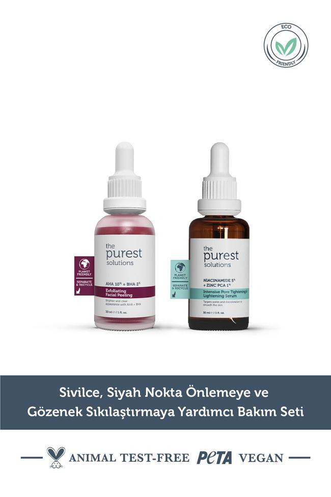 The Purest Solutions Sivilce Siyah Nokta Önlemeye ve Gözenek Sıkılaştırmaya Yardımcı Bakım Seti