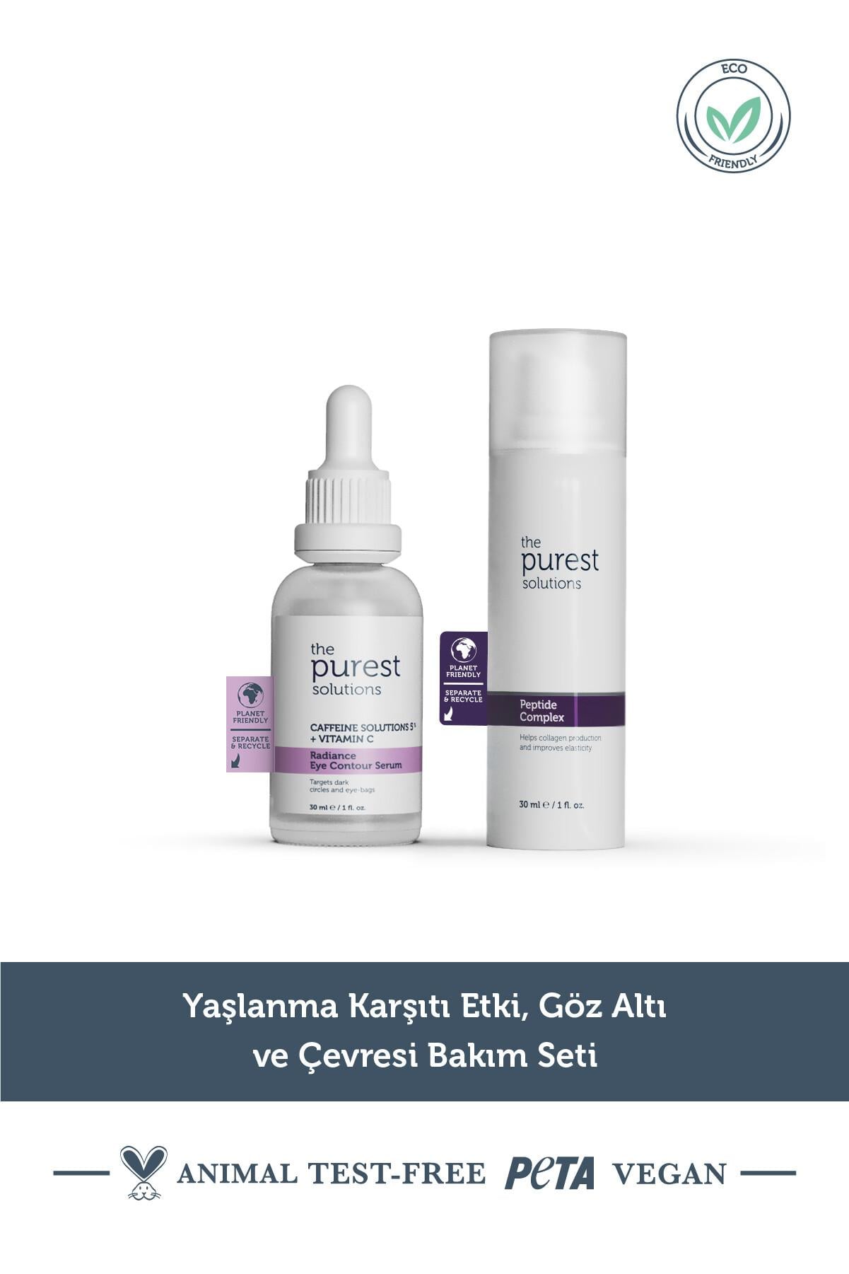 The Purest Solutions Yaşlanma Karşıtı Nemlendirici ve Göz Çevresi Aydınlık Göz Altı Görünümü Destekleyici Yoğun BakımSeti