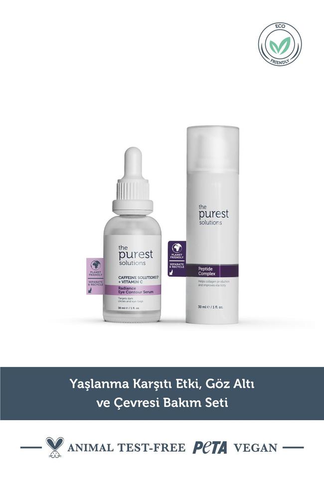 The Purest Solutions Yaşlanma Karşıtı Nemlendirici ve Göz Çevresi Aydınlık Göz Altı Görünümü Destekleyici Yoğun BakımSeti