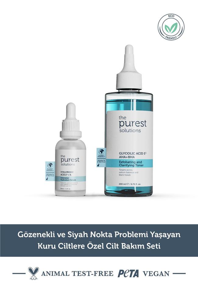  The Purest Solutions Gözenekli ve Siyah Nokta Problemi Yaşayan Kuru Ciltlere Özel Cilt Bakım Seti