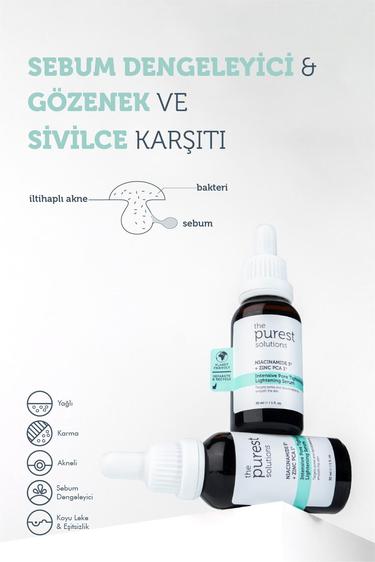  The Purest Solutions Kuru Sivilcelenmeye Meyilli Ciltlere Özel Sivilce ve Siyah Nokta Önlemeye Yardımcı Bakım Seti