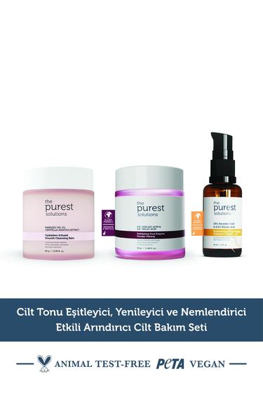 The Purest Solutions Aydınlatıcı Etkili, Yenileyici ve Arındırıcı Cilt Bakım Seti
