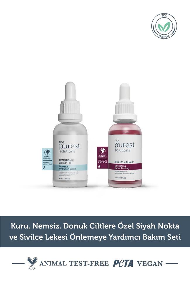  The Purest Solutions Kuru Nemsiz Donuk Ciltlere Özel Siyah Nokta ve Sivilce Lekesi Önlemeye Yardımcı Bakım Seti