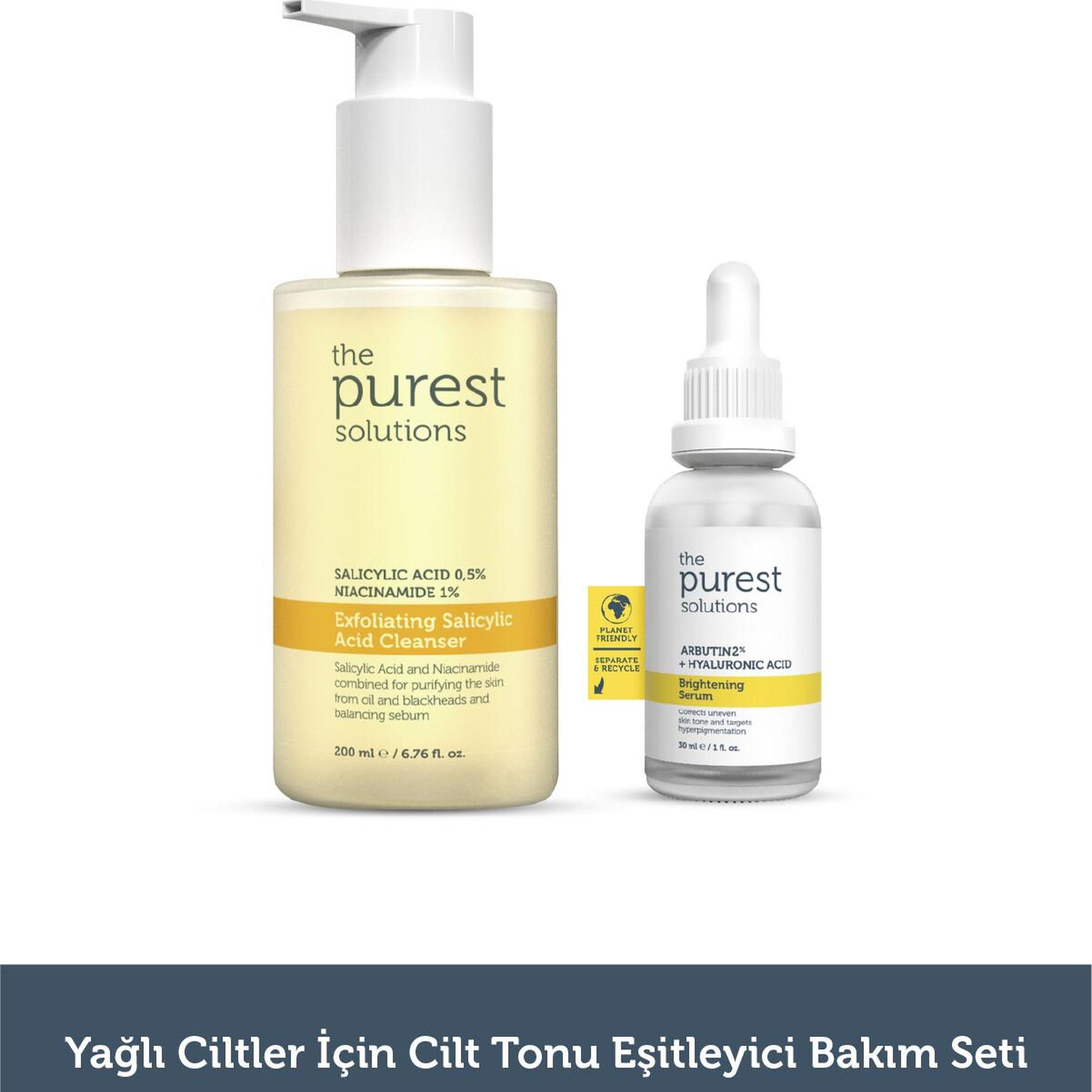 The Purest Solutions Yağlı ciltler için cilt tonu eşitleyici bakım seti