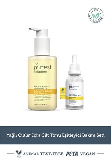  The Purest Solutions Yağlı ciltler için cilt tonu eşitleyici bakım seti