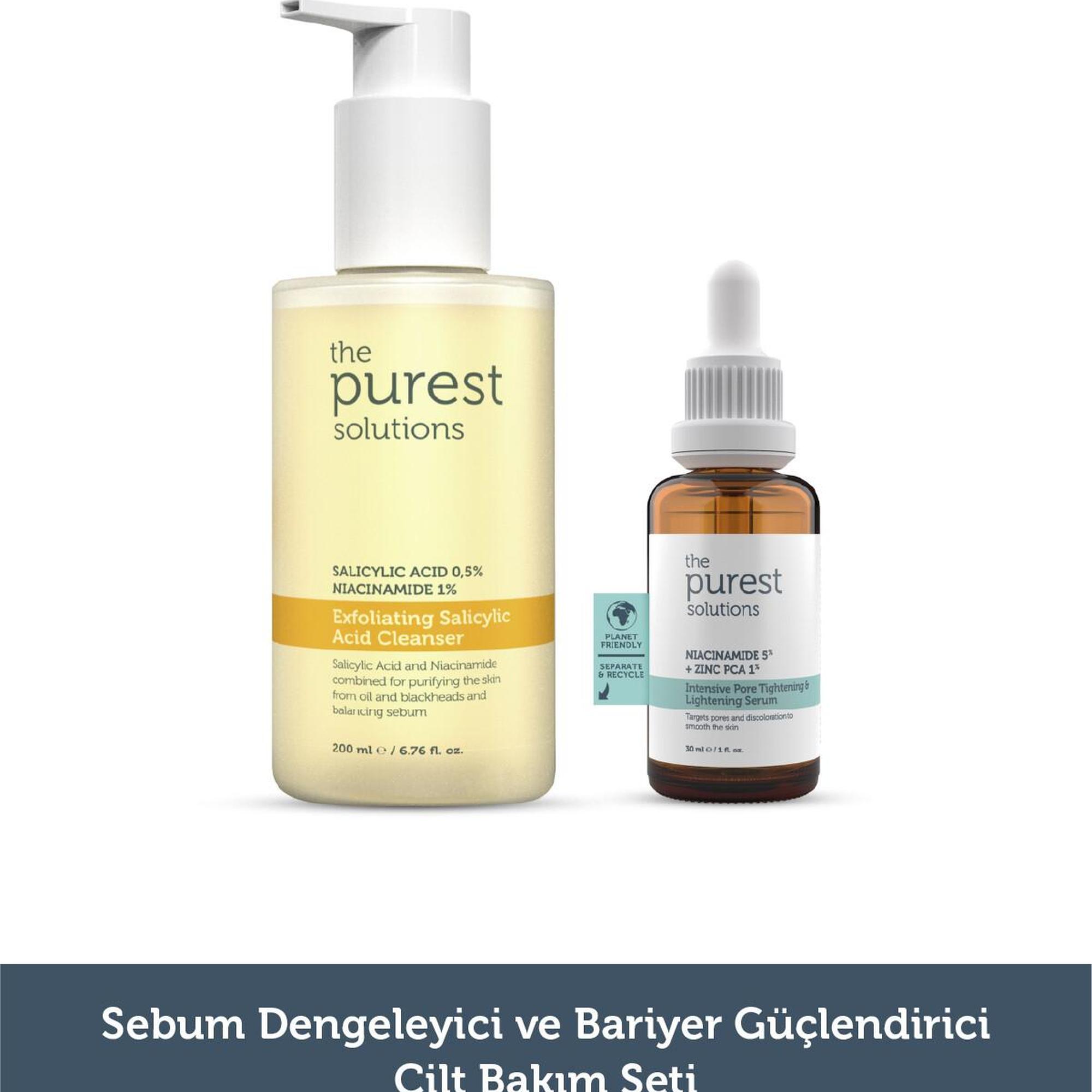 The Purest Solutions Yağlı Ve Karma Ciltler için Siyah Nokta ve Gözenek Karşıtı Cilt Bakım Seti