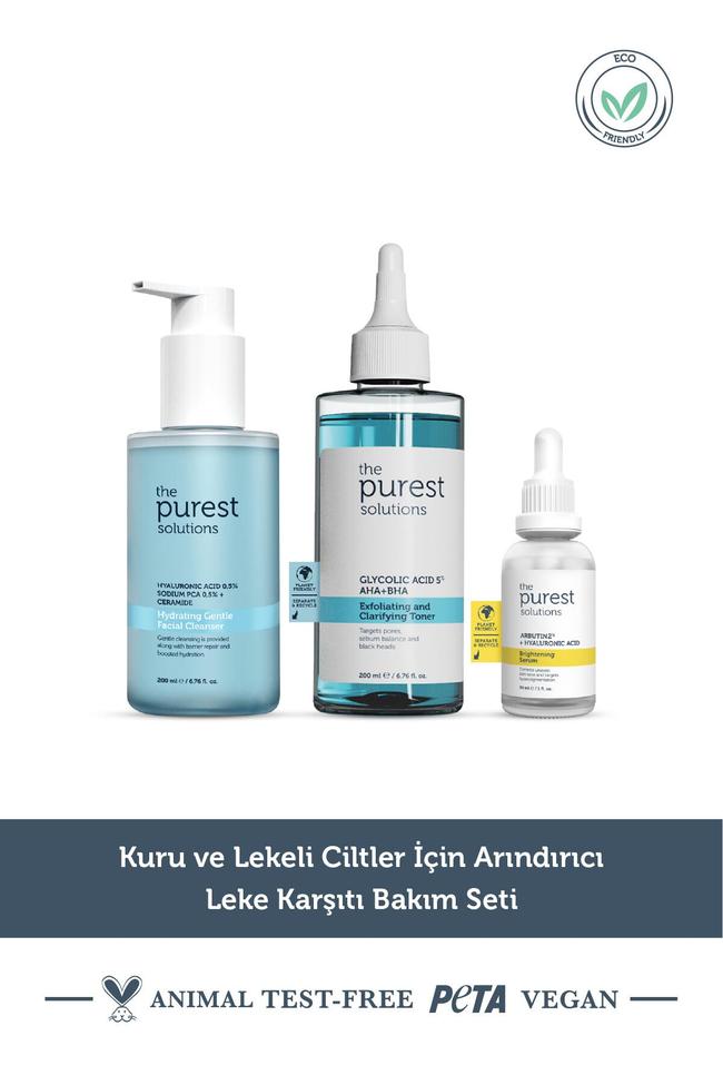  The Purest Solutions Kuru ve Lekeli ciltler için arındırıcı leke karşıtı bakım seti