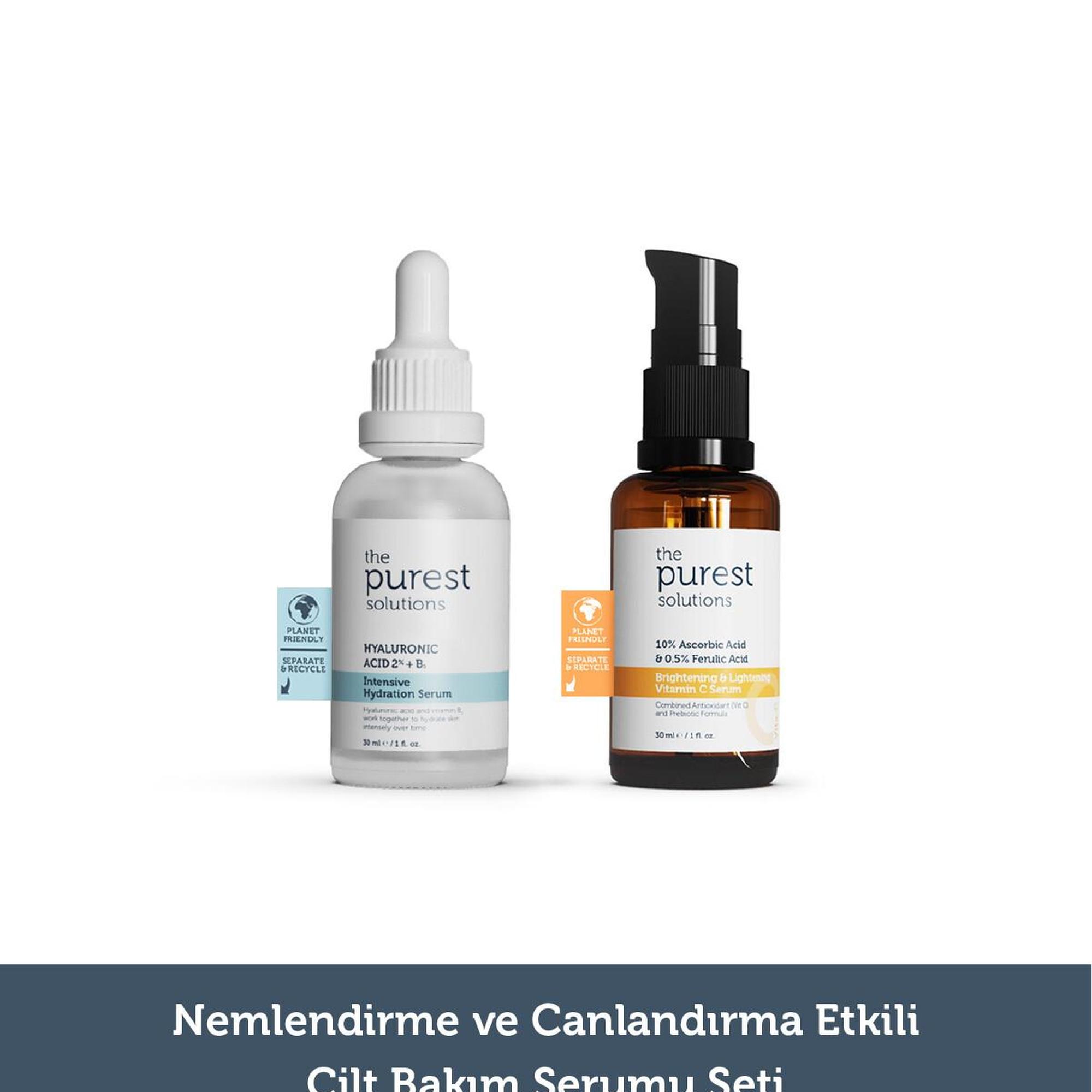 The Purest Solutions Nemlendirme ve Canlandırma Etkili Cilt Bakım Serumu Seti