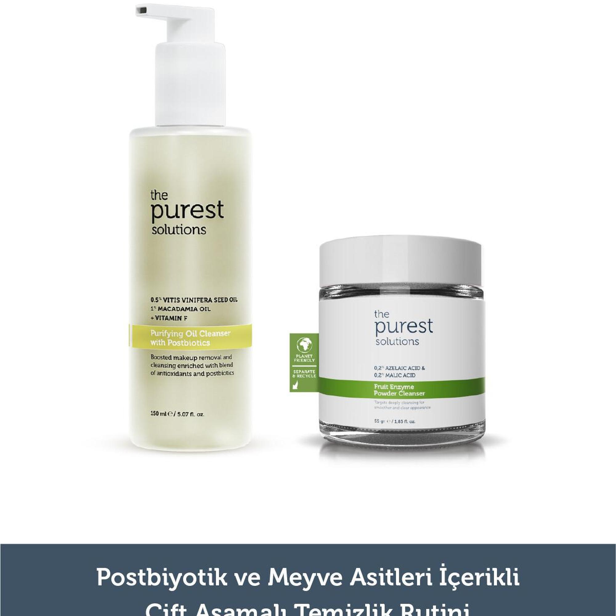 The Purest Solutions Tüm Cilt Tipleri için Arındırıcı Ve Canlandırıcı Çift Aşamalı Temizlik Rutini