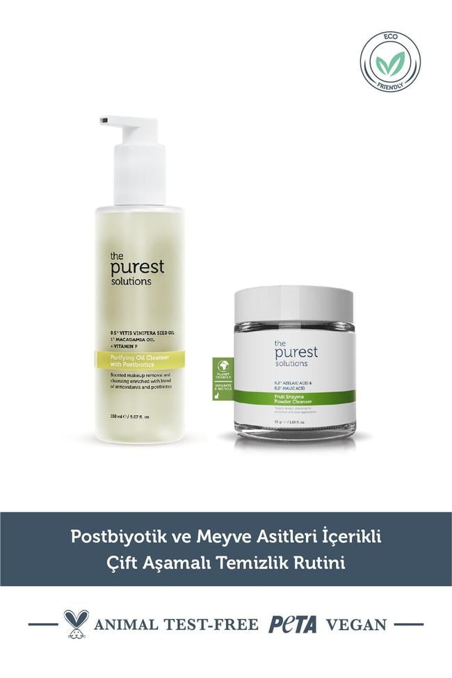  The Purest Solutions Tüm Cilt Tipleri için Arındırıcı Ve Canlandırıcı Çift Aşamalı Temizlik Rutini