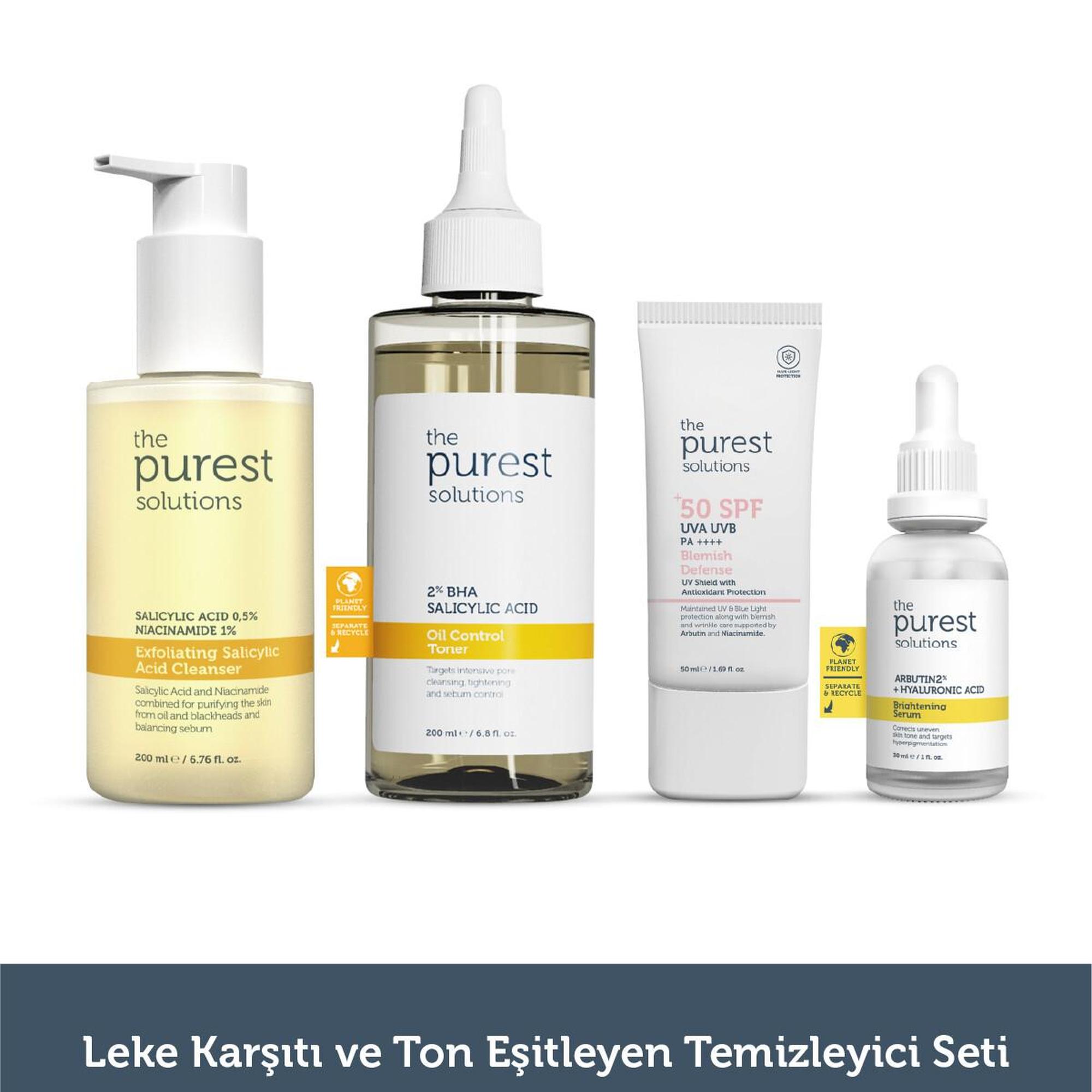 The Purest Solutions Leke karşıtı ve ton eşitleyen temizleyici seti