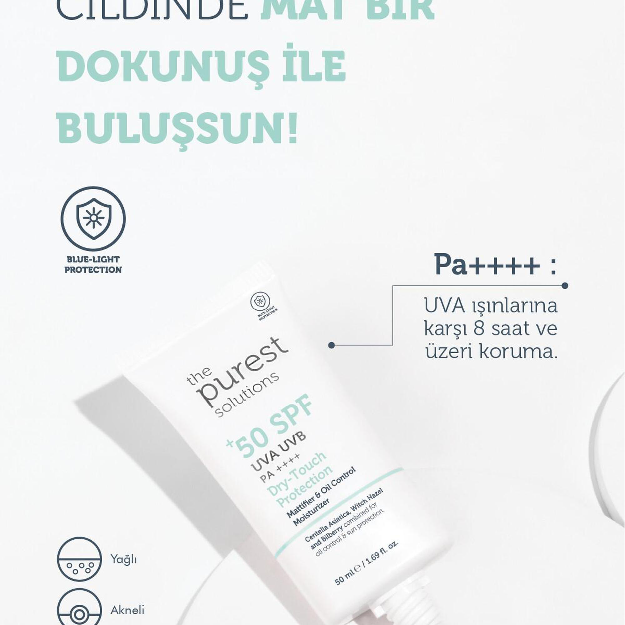 The Purest Solutions Yağlı-Karma Ciltler için Arındırıcı, Matlaştırıcı Güneş Koruma Etkili Bakım Seti