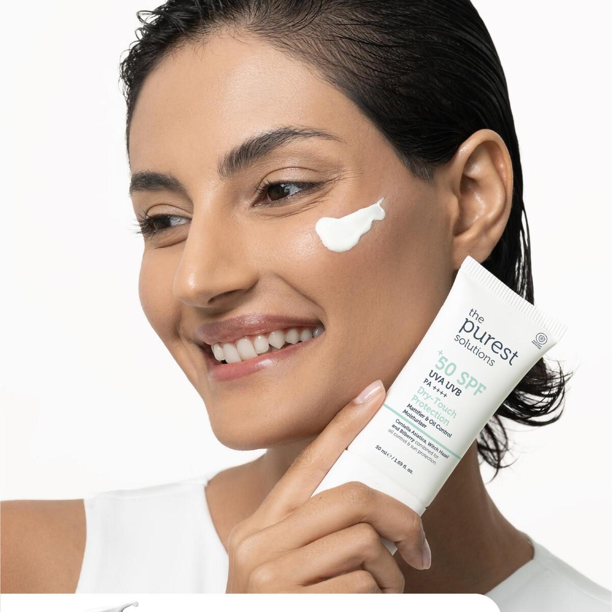 The Purest Solutions Yağlı-Karma Ciltler için Arındırıcı, Matlaştırıcı Güneş Koruma Etkili Bakım Seti