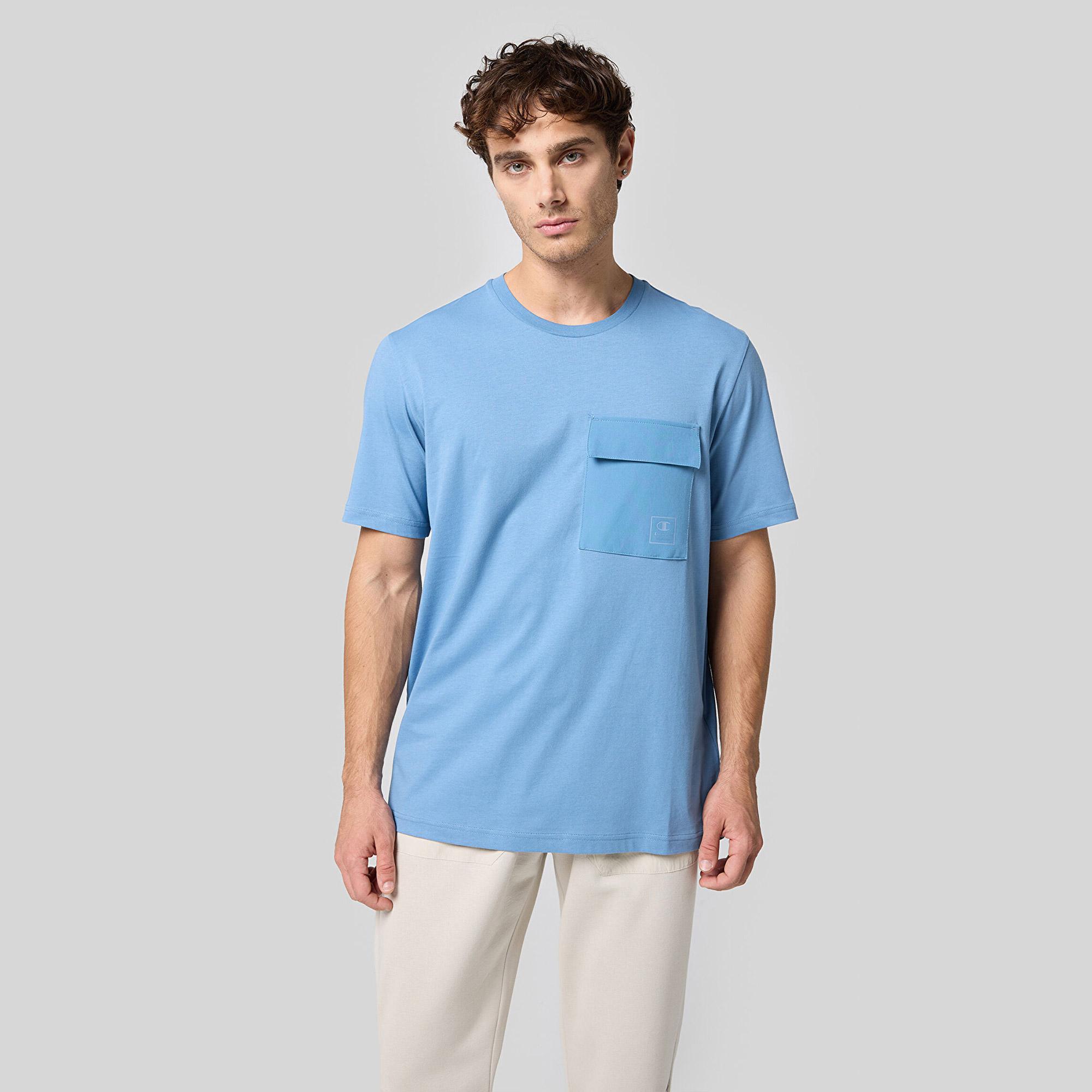 Champion Crewneck Erkek Mavi T-Shirt