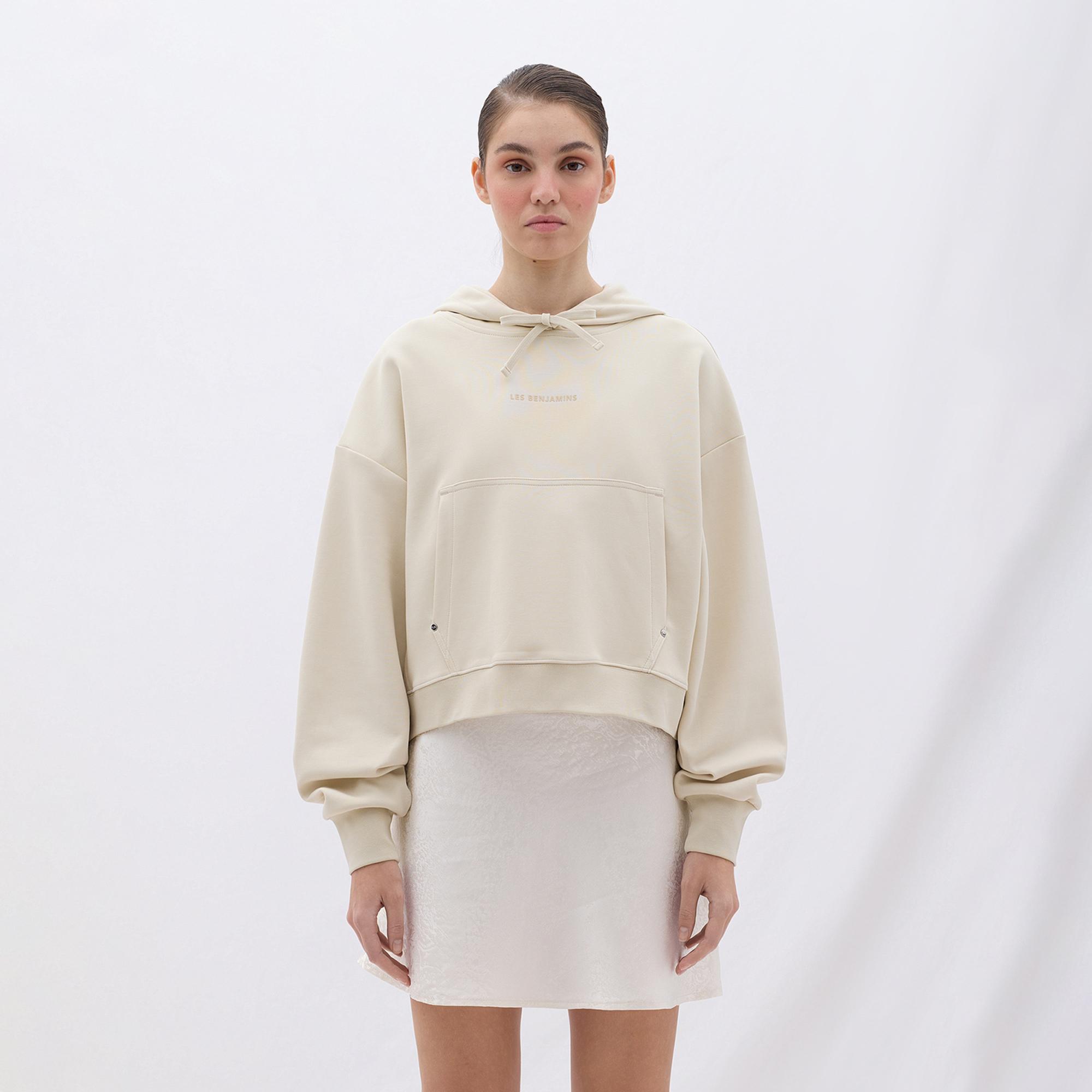 Les Benjamins Classics Kadın Krem Hoodie
