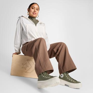  Converse Chuck Taylor All Star Lugged Heel Unisex Yeşil Deri Platform Bot