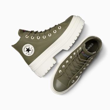  Converse Chuck Taylor All Star Lugged Heel Unisex Yeşil Deri Platform Bot