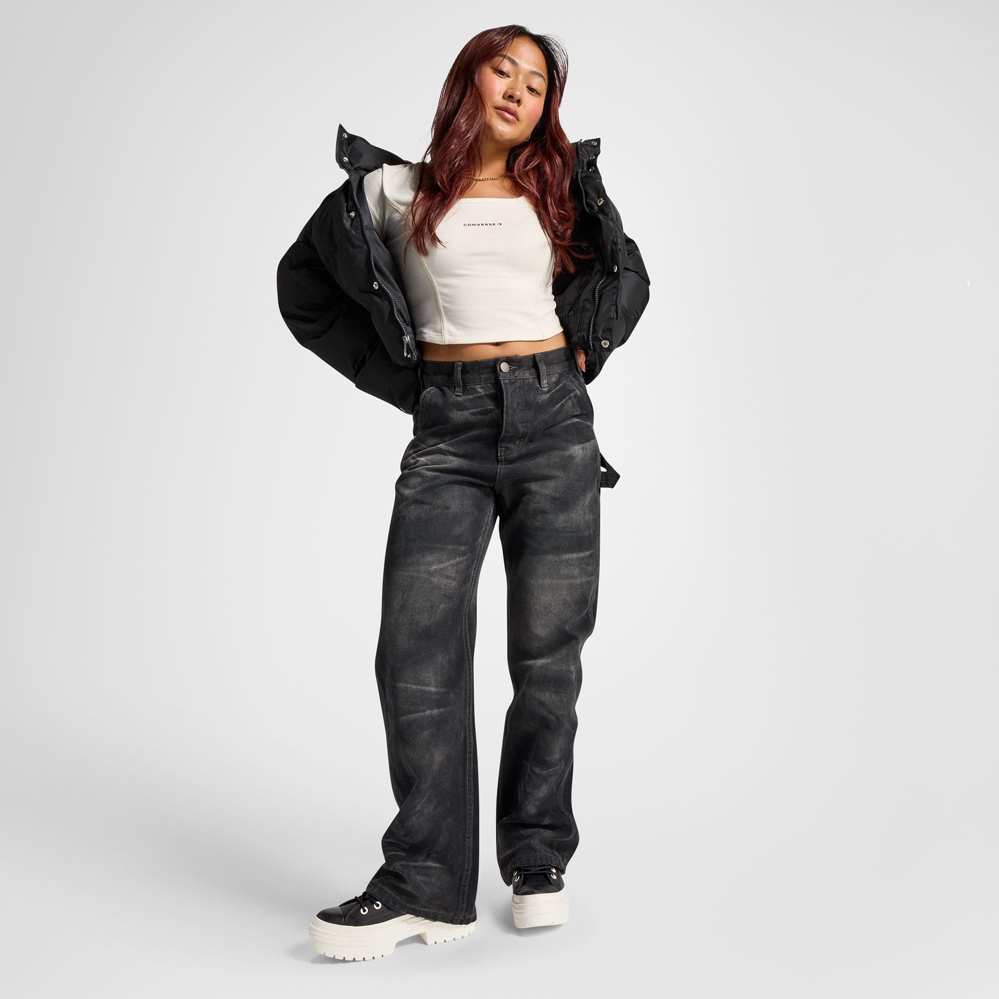 Converse Chuck Taylor All Star Lugged Heel Kadın Siyah Deri Platform Bot