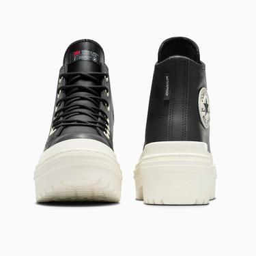  Converse Chuck Taylor All Star Lugged Heel Kadın Siyah Deri Platform Bot