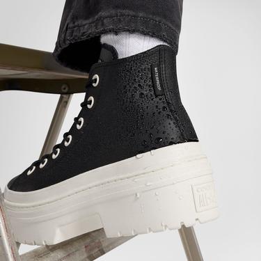  Converse Chuck Taylor All Star Lugged Heel Kadın Siyah Deri Platform Bot