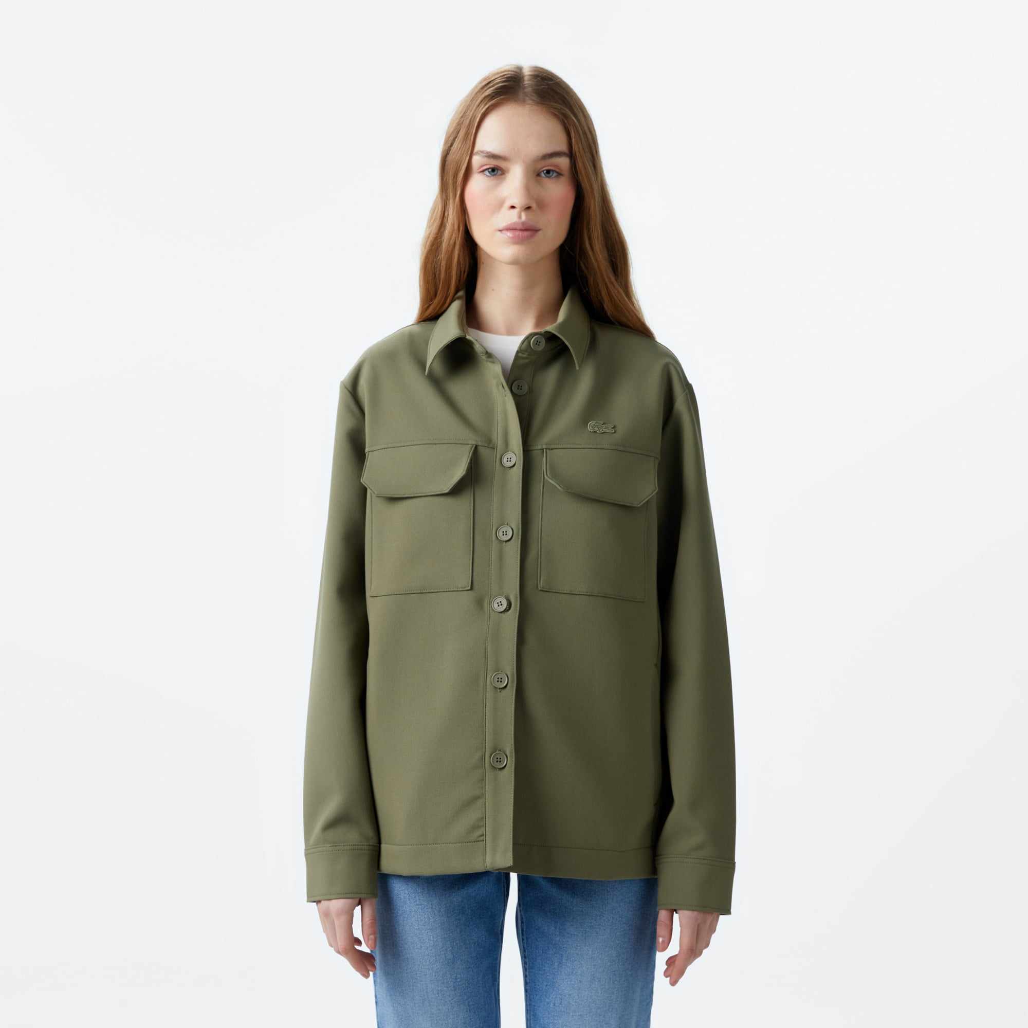  Kadın Regular Fit Haki Gömlek