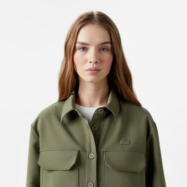  Kadın Regular Fit Haki Gömlek