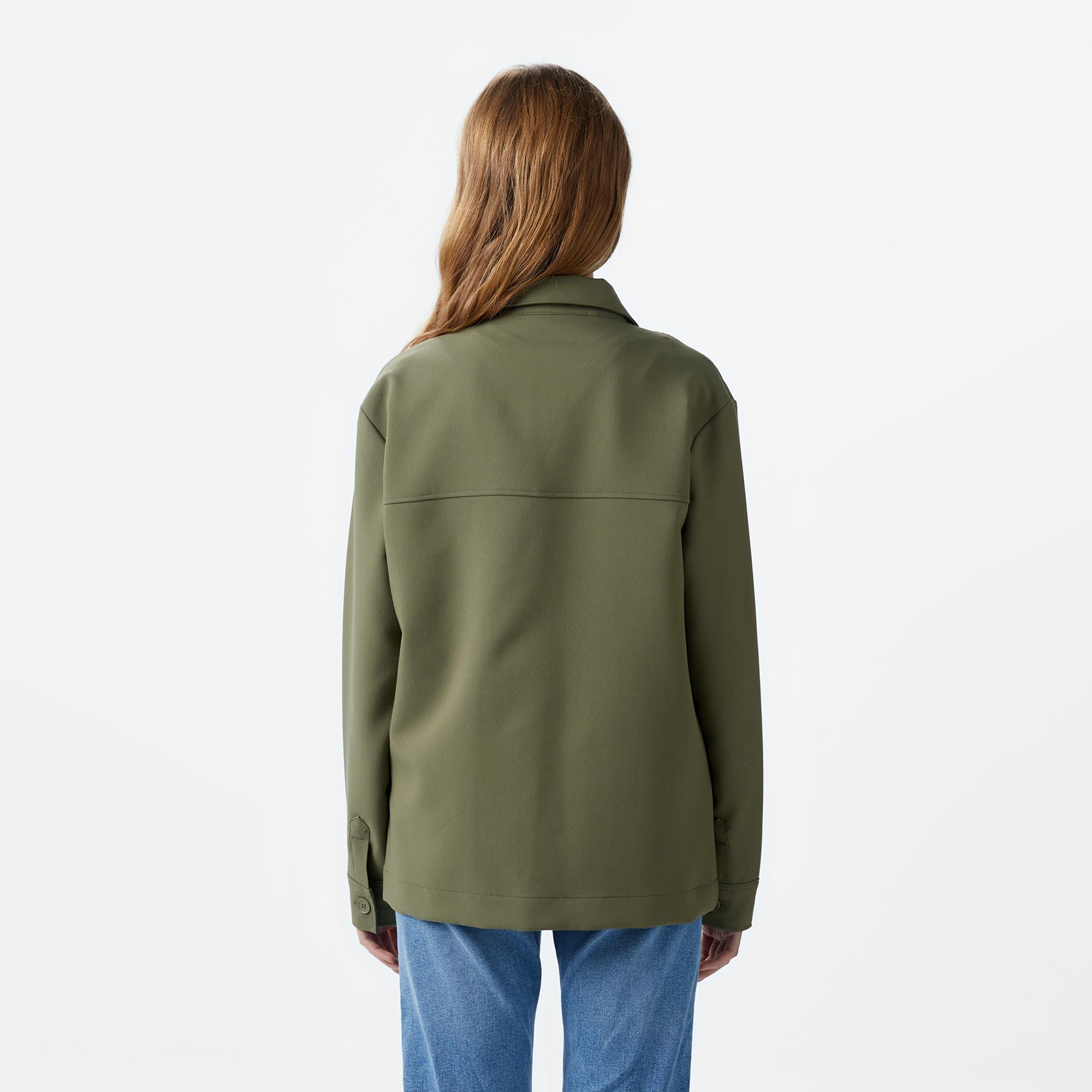 Kadın Regular Fit Haki Gömlek