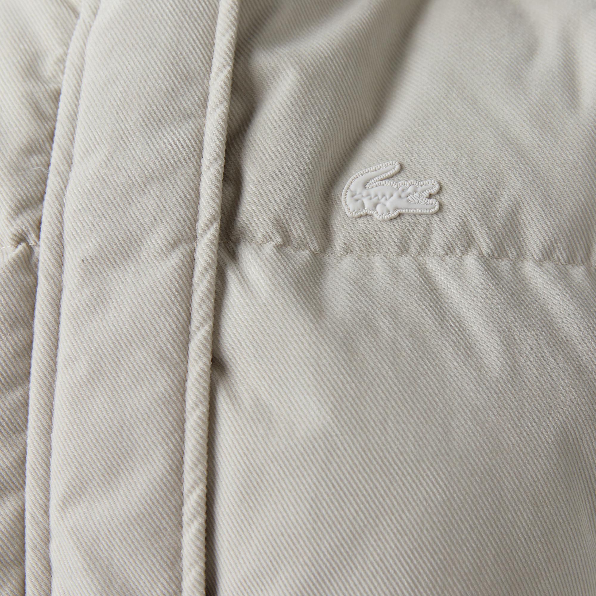 Kadın Relaxed Fit Kapüşonlu Gri Şişme Mont