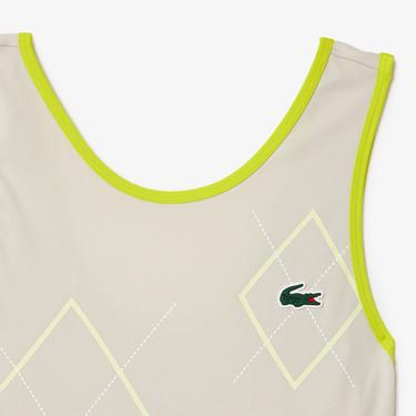  Kadın Flare Fit Kolsuz Bisiklet Yaka Renk Bloklu Bej Elbise