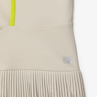  Kadın Flare Fit Kolsuz Bisiklet Yaka Renk Bloklu Bej Elbise