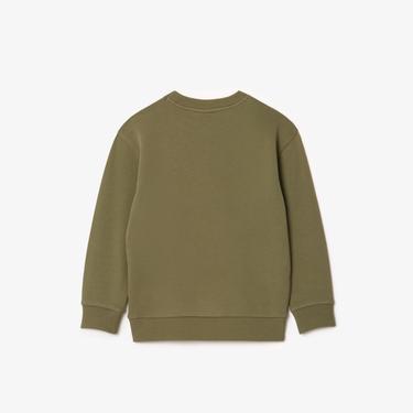  Çocuk Bisiklet Yaka Baskılı Haki Sweatshirt