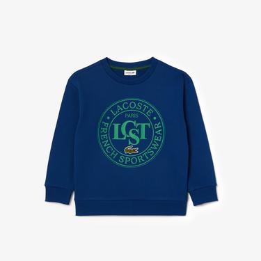  Çocuk Bisiket Yaka Baskılı Lacivert Sweatshirt