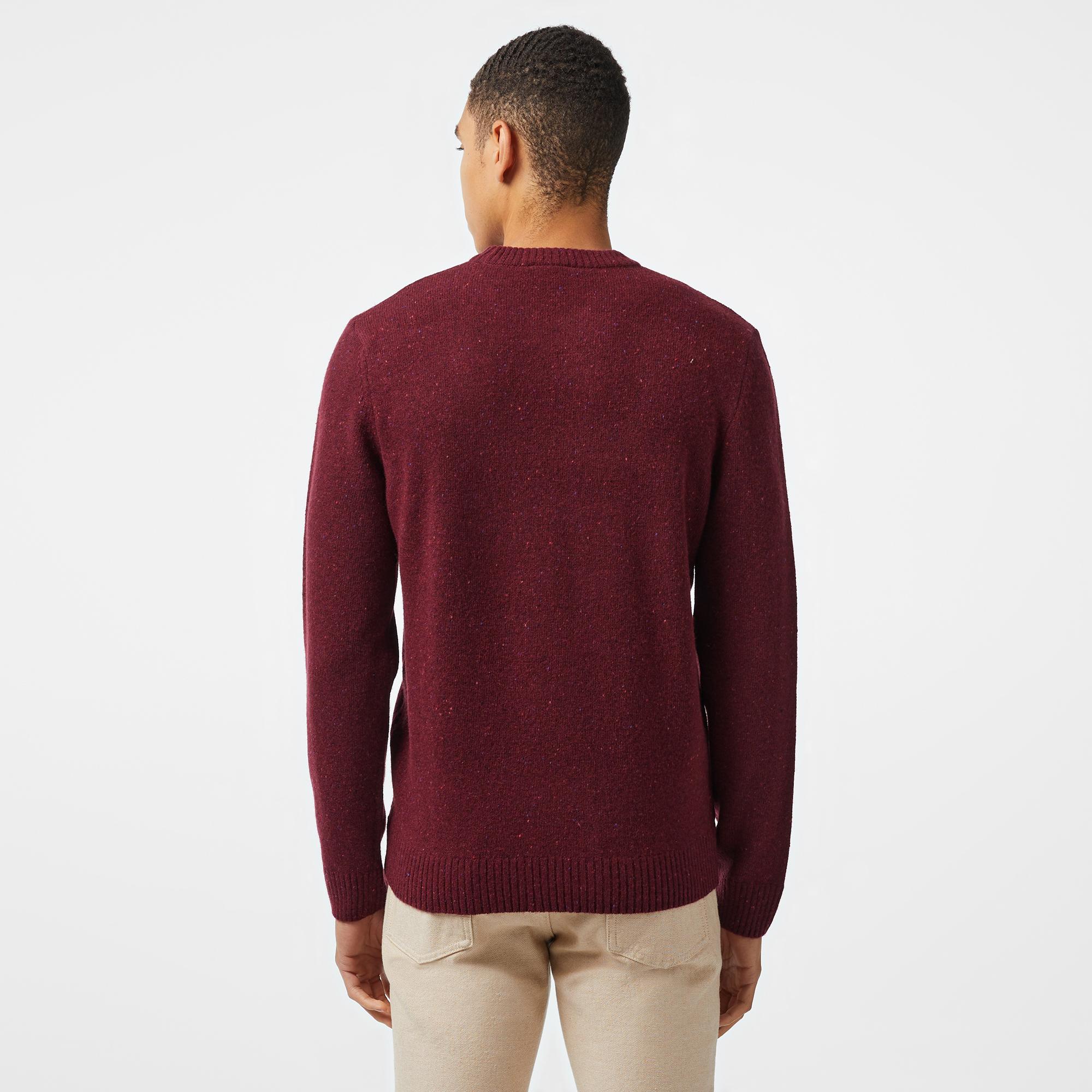 Erkek Regular Fit Bisiklet Yaka Bordo Triko