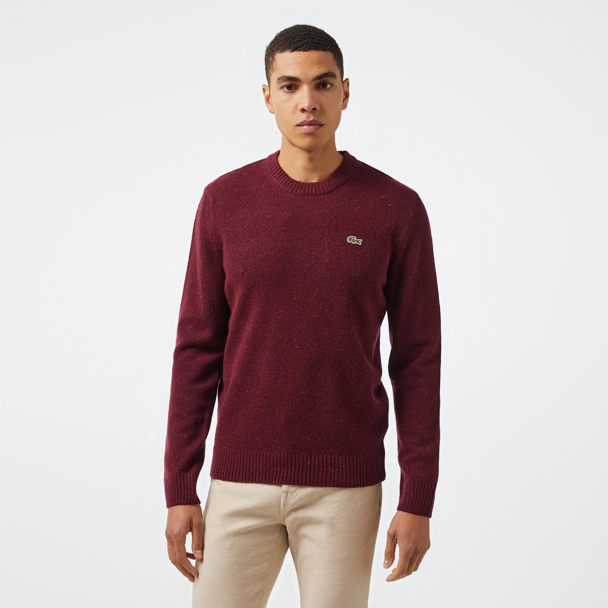 Erkek Regular Fit Bisiklet Yaka Bordo Triko