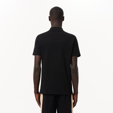  Erkek Regular Fit Renk Bloklu Siyah Polo