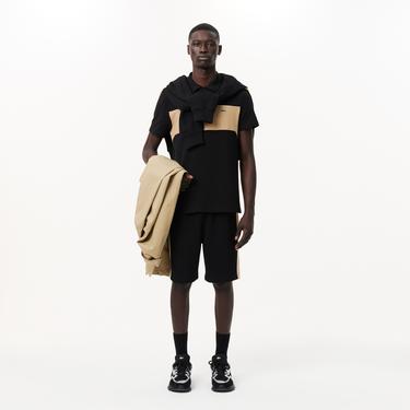  Erkek Regular Fit Renk Bloklu Siyah Polo