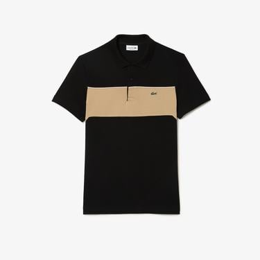  Erkek Regular Fit Renk Bloklu Siyah Polo