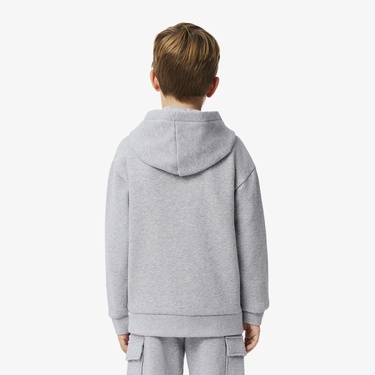  Erkek Çocuk Kapüşonlu Baskılı Gri Sweatshirt