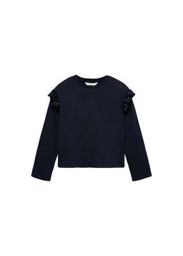  Mango Çocuk Volanlı Zımbalı Tişört Lacivert