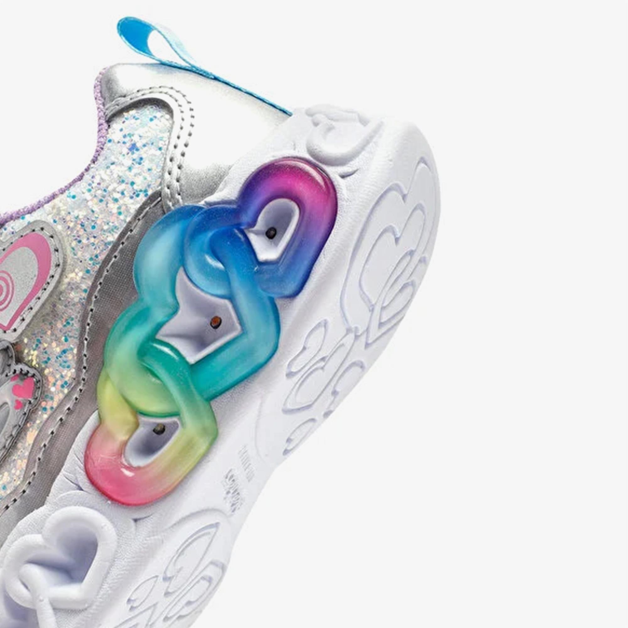 Skechers Infinite Heart Lights Çocuk Gri Spor Ayakkabı