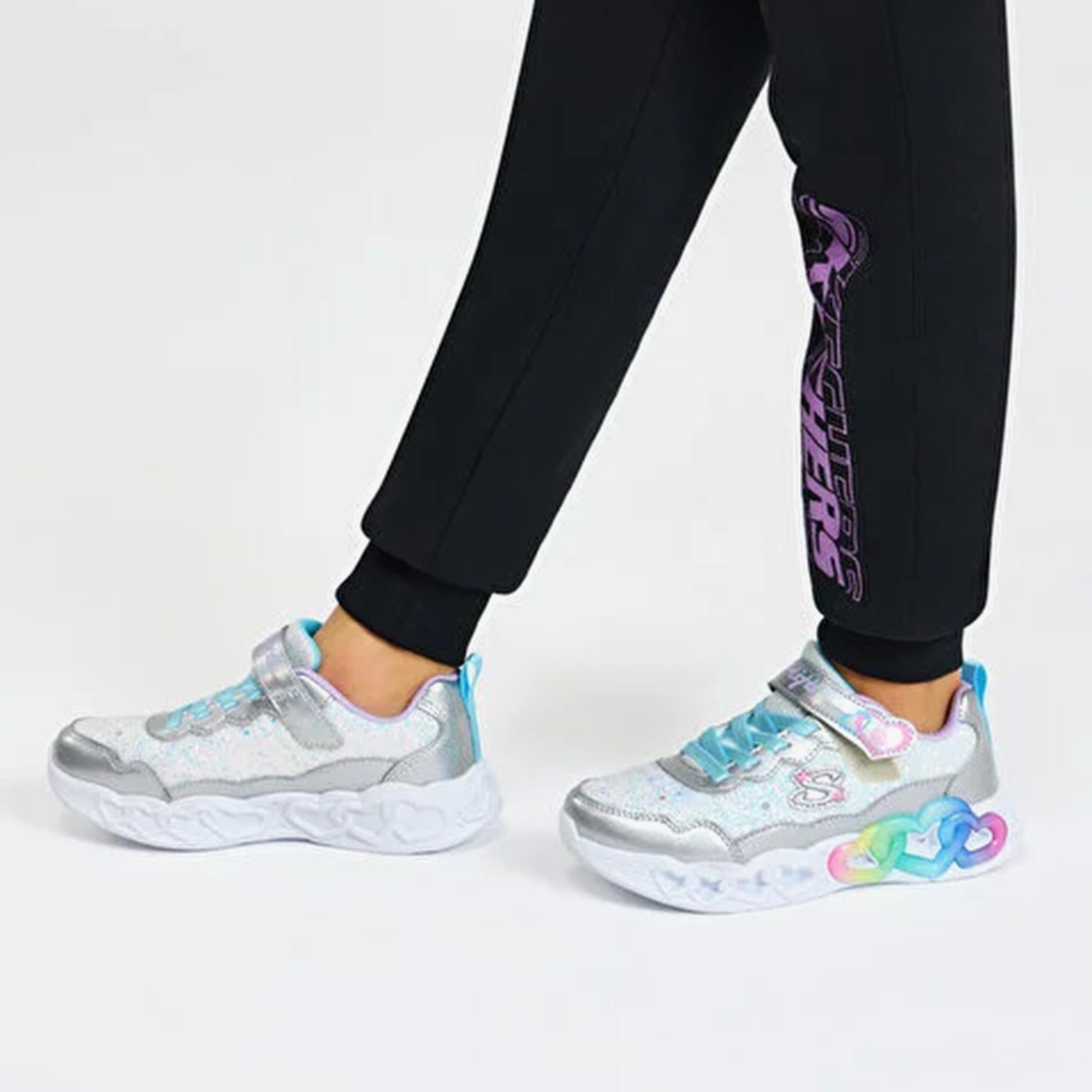 Skechers Infinite Heart Lights Çocuk Gri Spor Ayakkabı