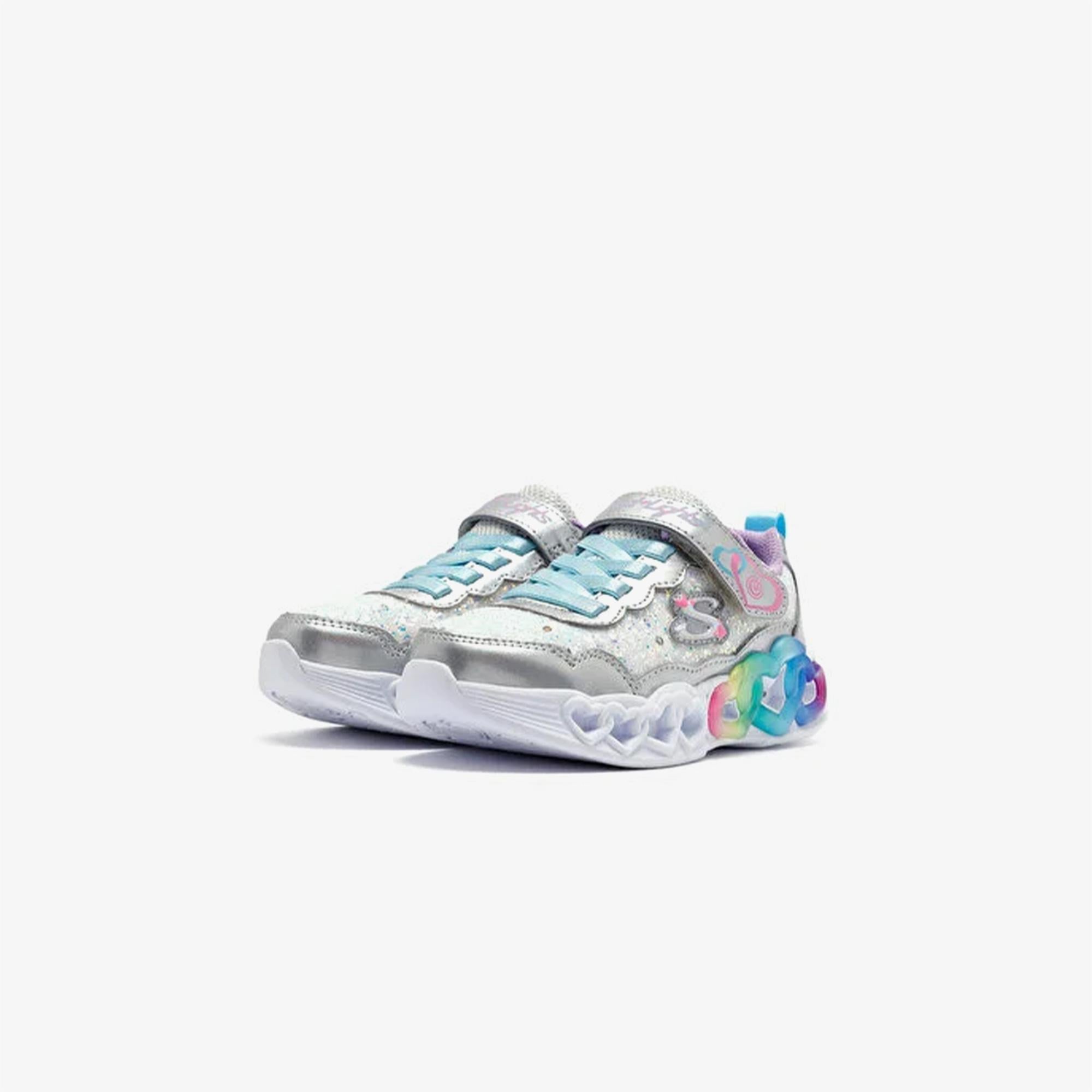 Skechers Infinite Heart Lights Çocuk Gri Spor Ayakkabı