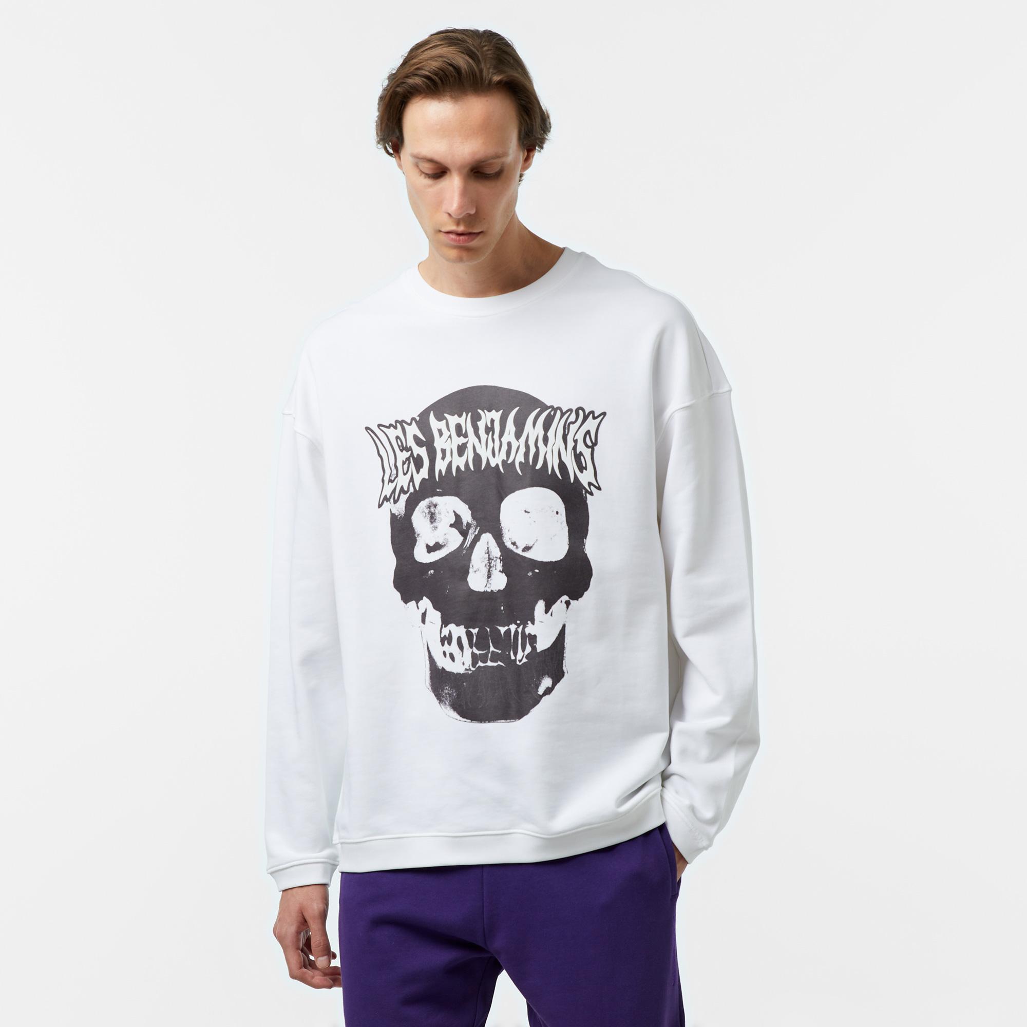 Les Benjamins 705 Unisex Beyaz Sweatshirt