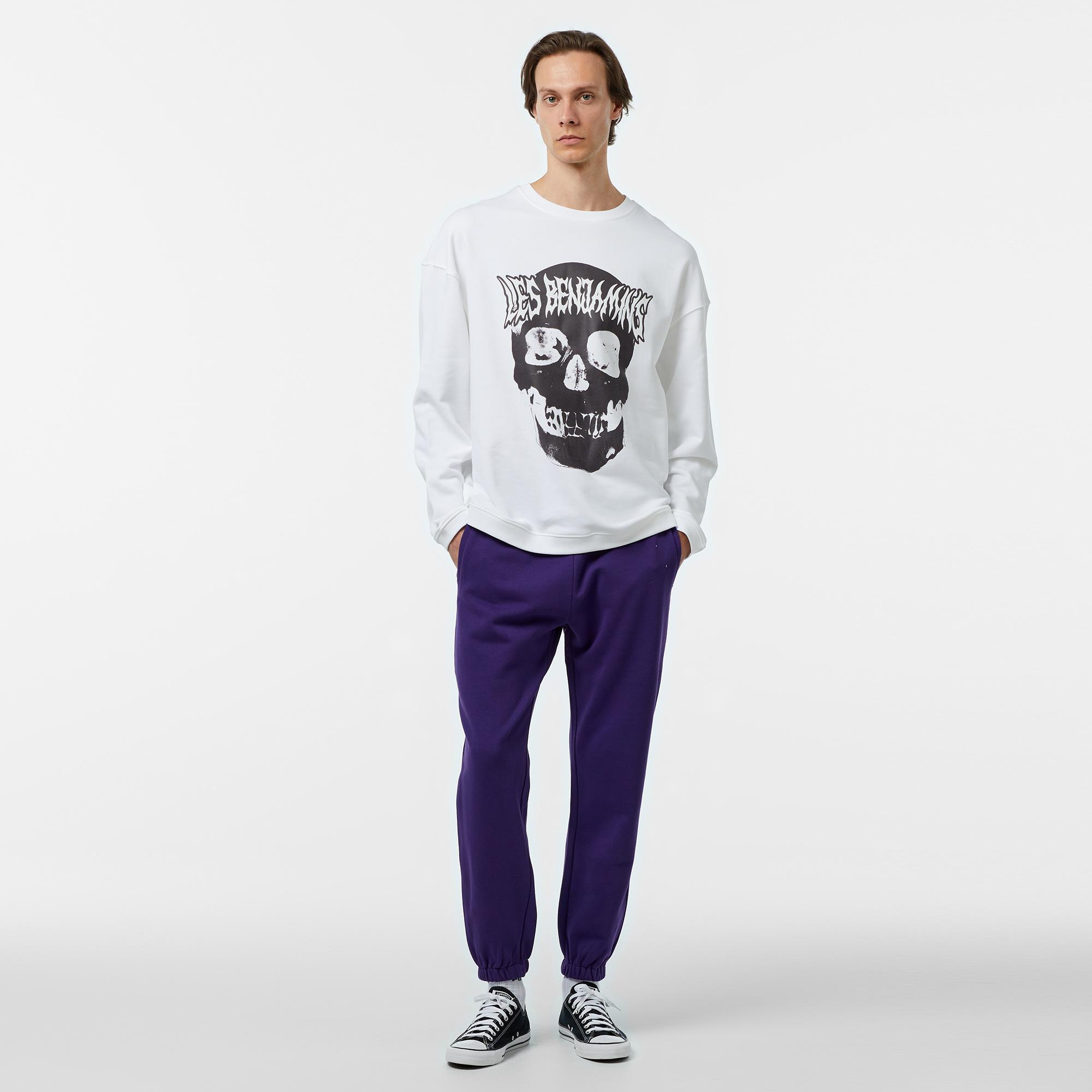 Les Benjamins 705 Unisex Beyaz Sweatshirt