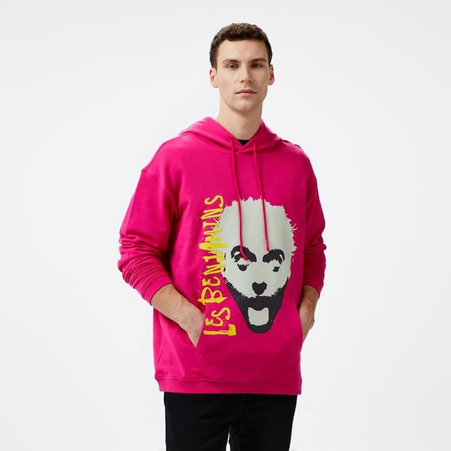  Les Benjamins 704 Unisex Pembe Hoodie