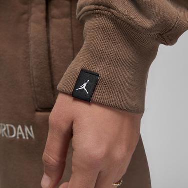  Jordan Air Wordmark Fleece Kadın Kahverengi Uzun Kollu T-Shirt
