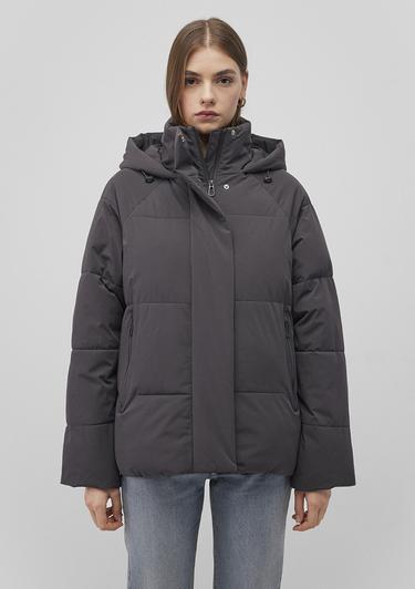  Mavi Kapüşonlu Antraist Şişme Mont 1110225-80106